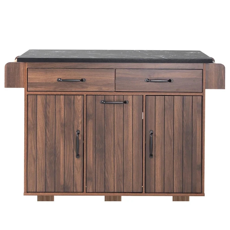 Kitchen Island with Trash Can Storage Cabinet