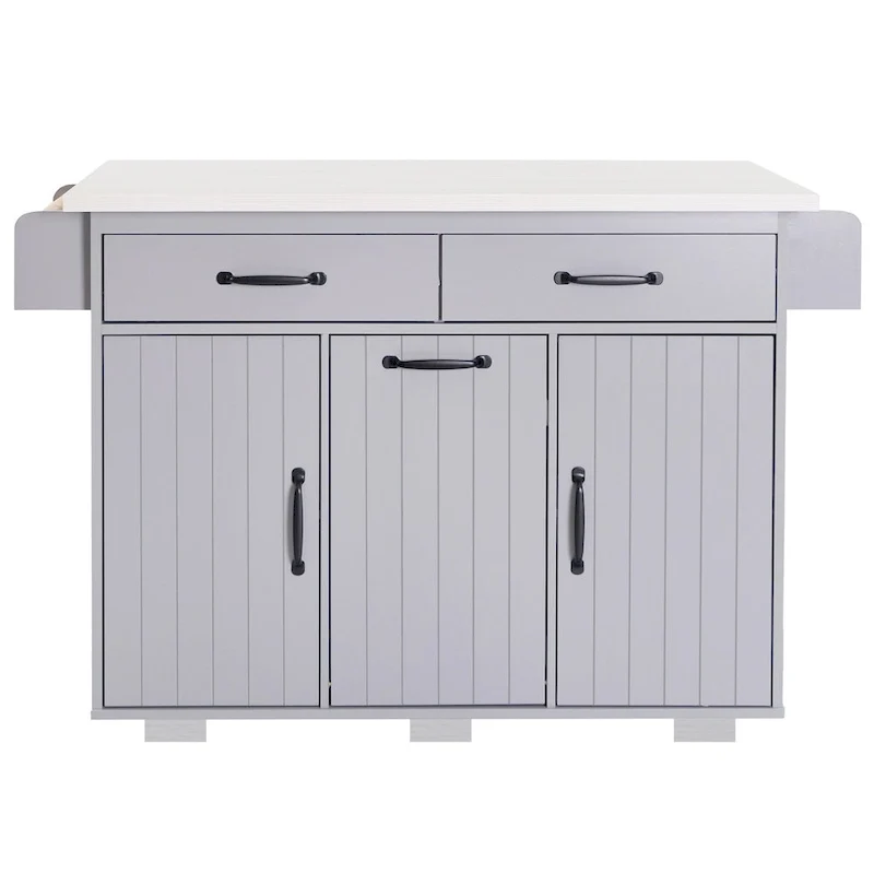 Kitchen Island with Trash Can Storage Cabinet