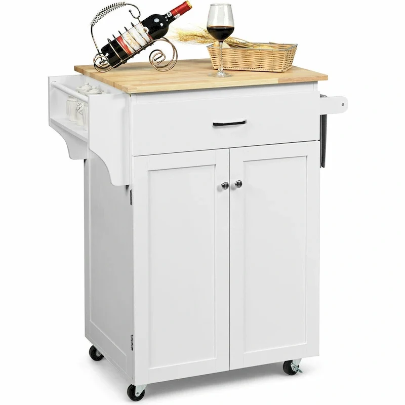 Gymax Rolling Kitchen Island Utility Kitchen Cart Storage Cabinet - See Details