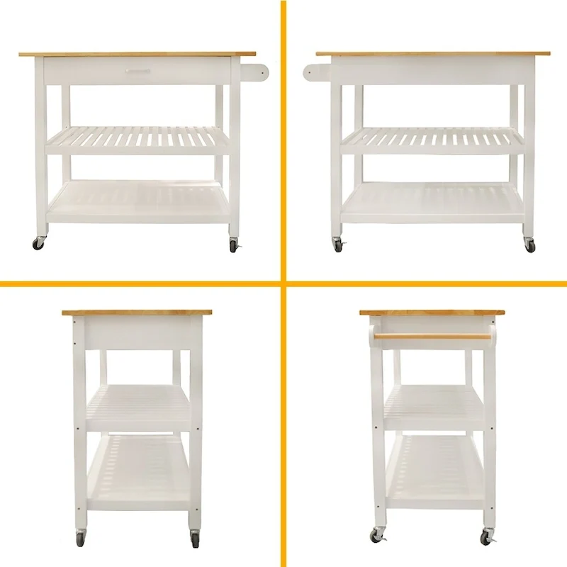 40 Mobile Kitchen Island & Kitchen Cart,with Two Lockable Wheels