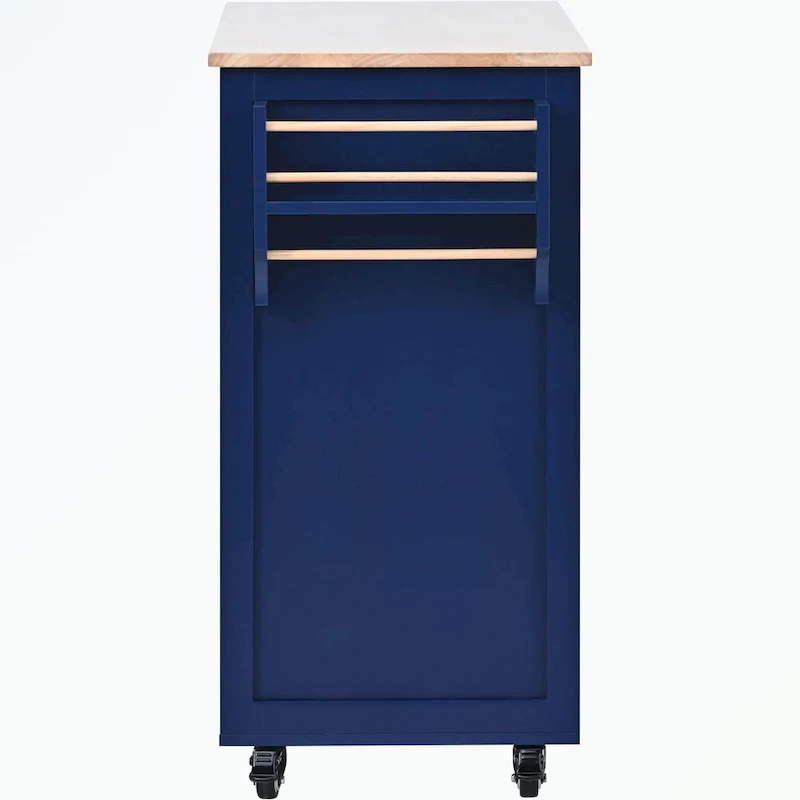 Kitchen Cart with Rubber Wood Countertop