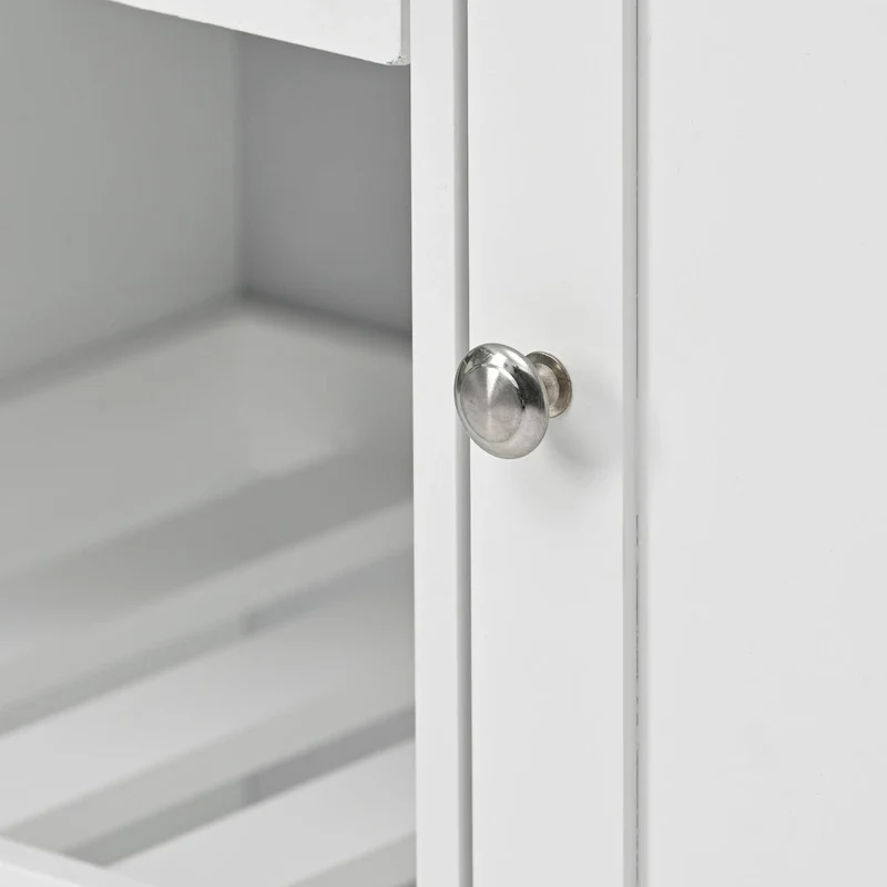 41.3 in. Rolling Kitchen Island with Spice Rack and Two Drawers