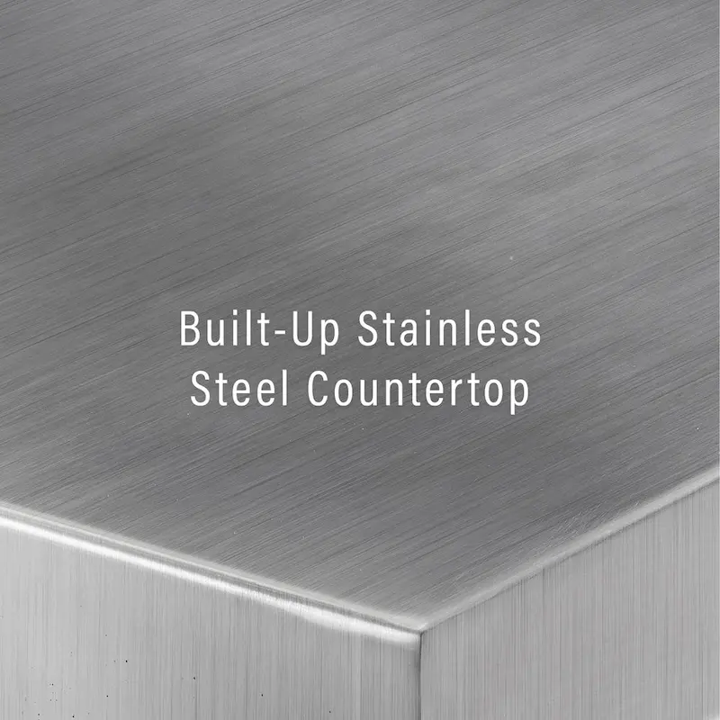 Crosley Silvia Stainless Steel Top Island W/Uph Saddle Stools - 47d x 46w x 36.5h
