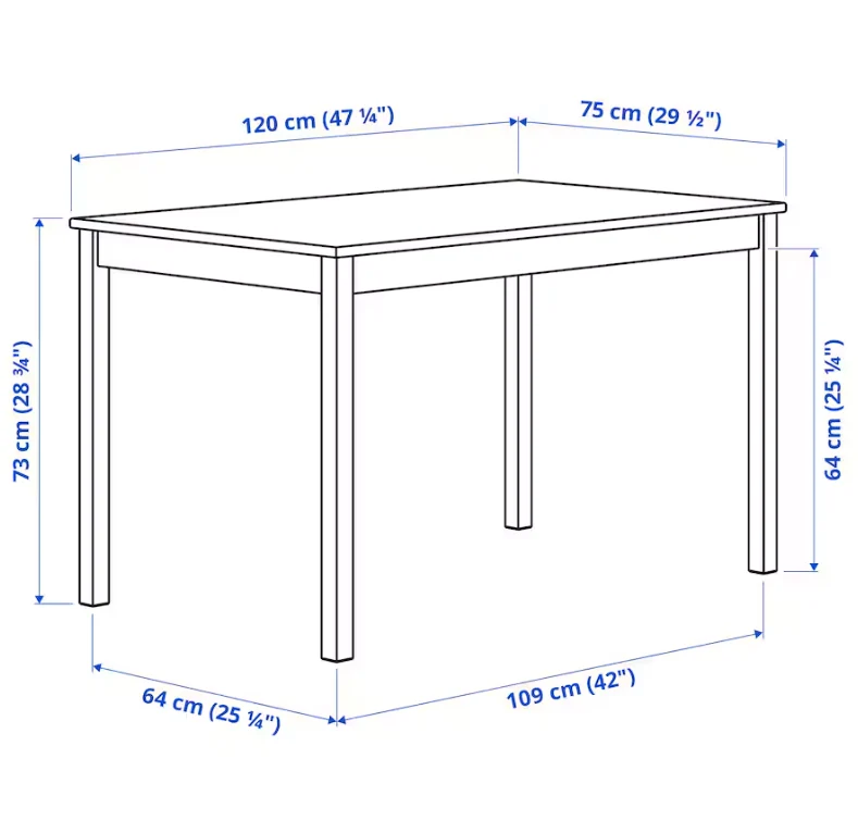 INGO table, pine, 120x75 cm