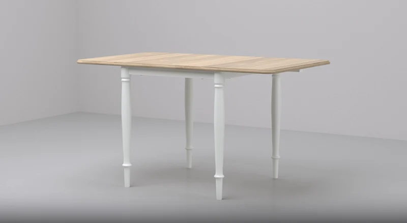 DANDERYD Dining table, oak veneer/white, 74/134x80 cm