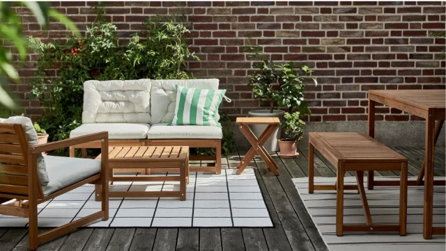 NÄMMARÖ Dining table, light brown, 140x75 cm