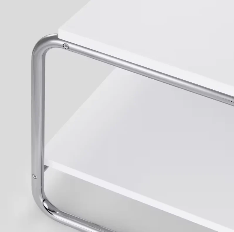 BAGGBODA Side table, white, 71x50 cm