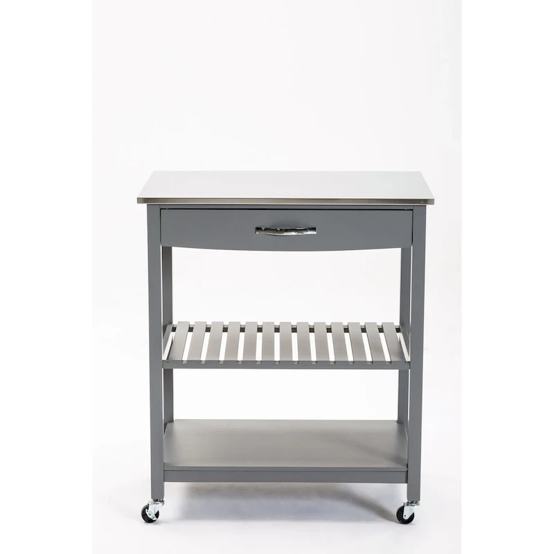 Holland Kitchen Cart With Stainless Steel Top