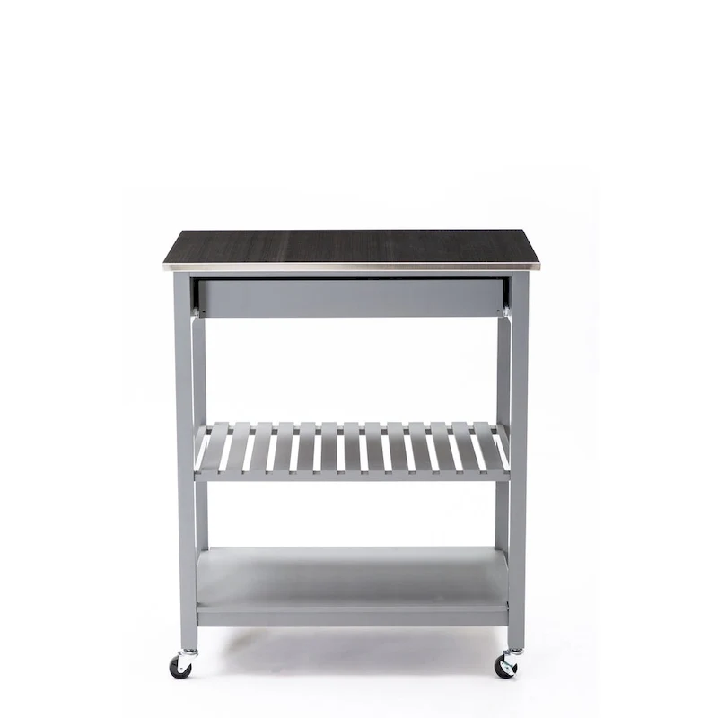 Holland Kitchen Cart With Stainless Steel Top
