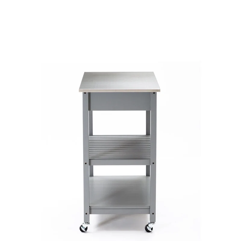 Holland Kitchen Cart With Stainless Steel Top