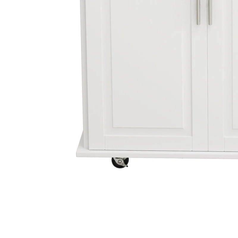 Kitchen Island Cart With 2 Door Cabinet And Three Drawers(no include stool)