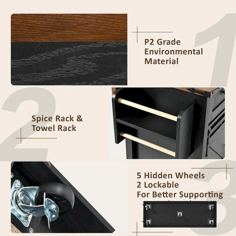 Farmhouse Kitchen Island with Power Outlet