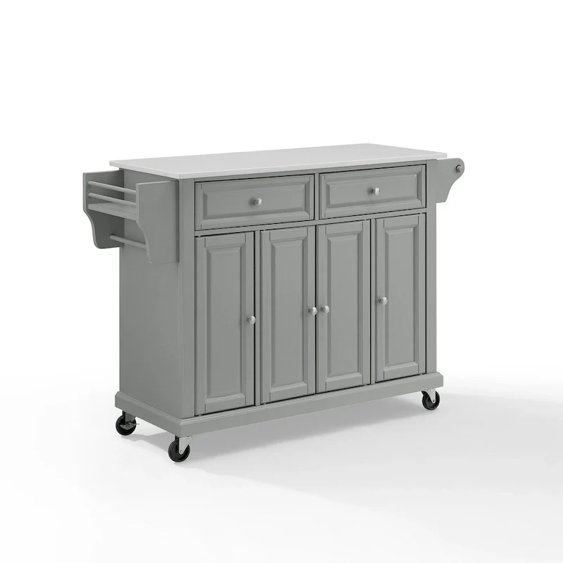 Crosley Full Size Granite Top Kitchen Cart/Island Gray/White - 51.5 W x 18 D x 36.5 H