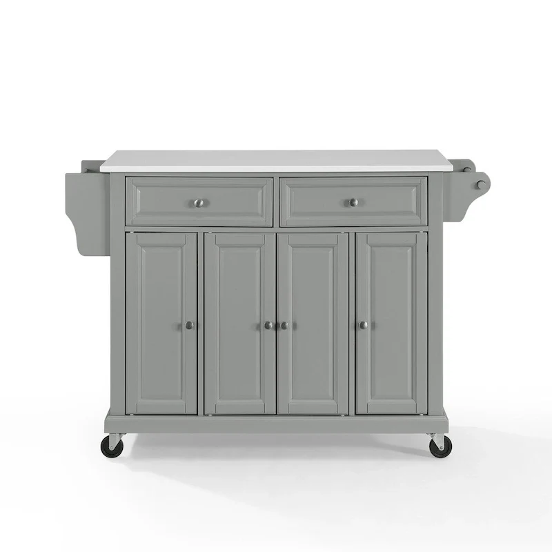 Crosley Full Size Granite Top Kitchen Cart/Island Gray/White - 51.5 W x 18 D x 36.5 H