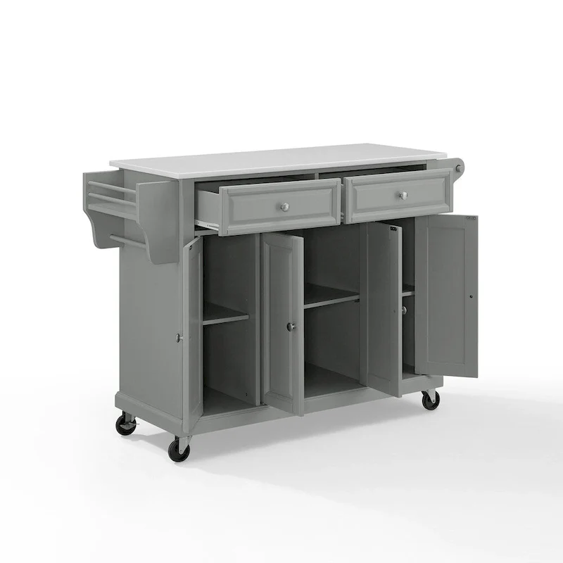 Crosley Full Size Granite Top Kitchen Cart/Island Gray/White - 51.5 W x 18 D x 36.5 H