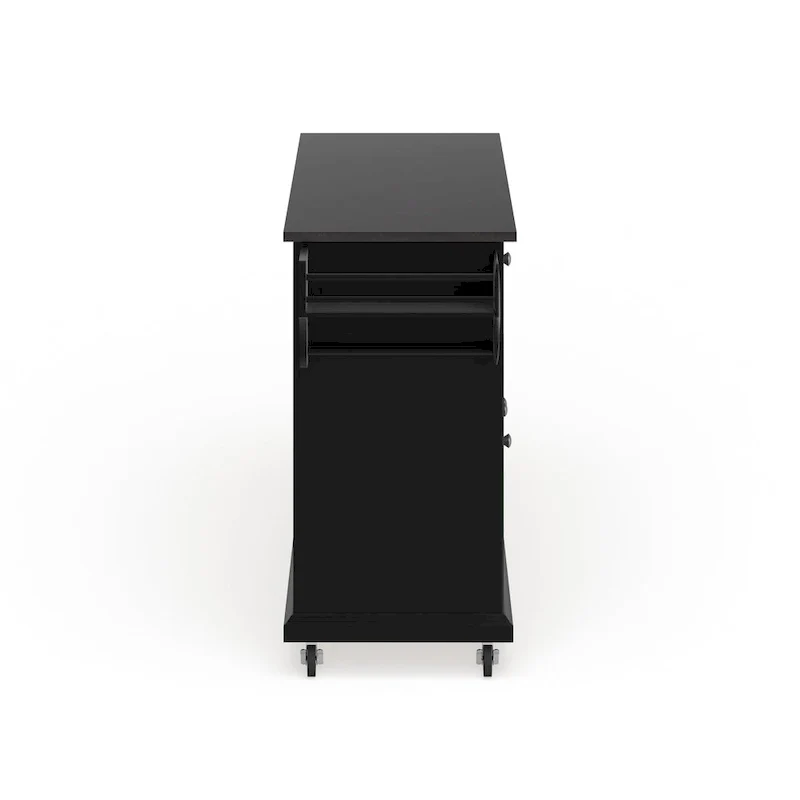 Crosley Black Wood Kitchen Cart/ Island with Solid Black Granite Top - 18d x 51.5w x 36h