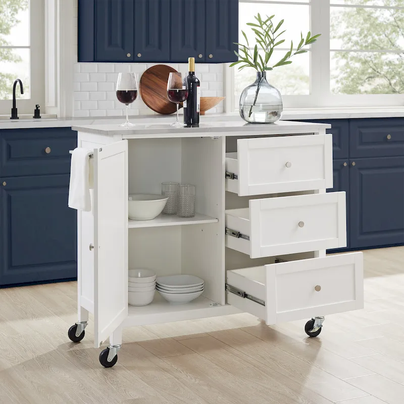 Crosley Soren Stainless Steel Top Kitchen Island/Cart - 18.13d x 42.13w x 37.5h