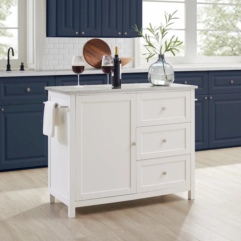 Crosley Soren Stainless Steel Top Kitchen Island/Cart - 18.13d x 42.13w x 37.5h