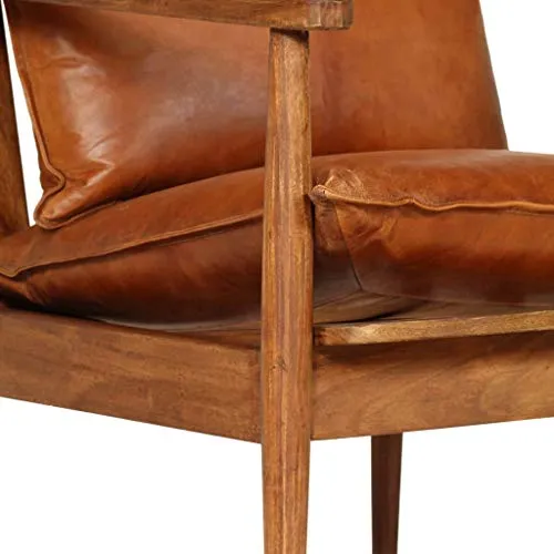 Festnight Fauteuil en Cuir Fauteuil de Salon Chaise Bureau Chaise de Salle à Manger Marron 66 x 69 x 74 cm