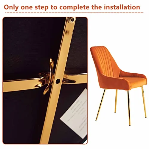SEPNINE Salle à Manger 2 Pack, Chaises De Salon en Velours Moderne, Chaise De Salle à Manger RembourréE, Chaise RembourréE sans Bras, pour La Vanité De La Chambre De Cuisine
