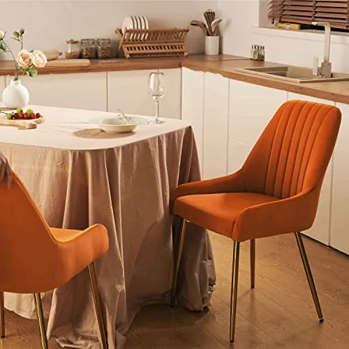 SEPNINE Salle à Manger 2 Pack, Chaises De Salon en Velours Moderne, Chaise De Salle à Manger RembourréE, Chaise RembourréE sans Bras, pour La Vanité De La Chambre De Cuisine