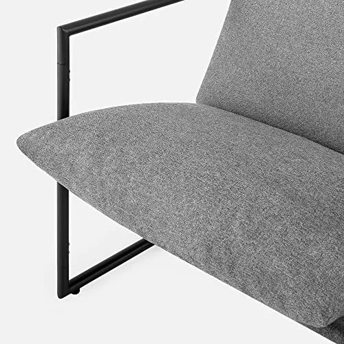 ZINUS Aidan Fauteuil d’exception style suspendu,Fauteuil avec structure en métal et coussins remplis de flocons de mousse, Montage facile sans outils,Fauteuil livré dans une boîte compacte, Gris clair