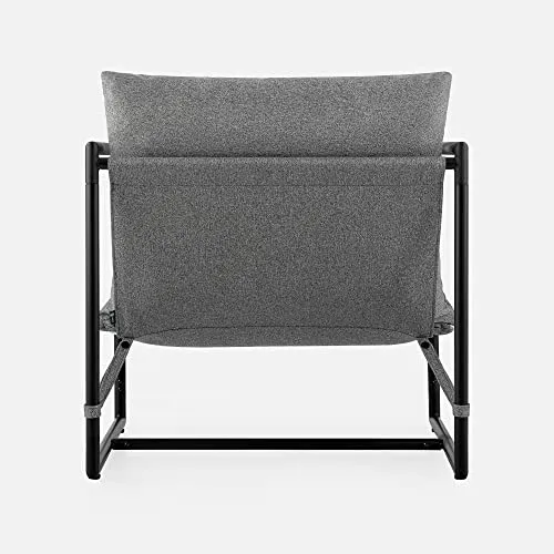 ZINUS Aidan Fauteuil d’exception style suspendu,Fauteuil avec structure en métal et coussins remplis de flocons de mousse, Montage facile sans outils,Fauteuil livré dans une boîte compacte, Gris clair