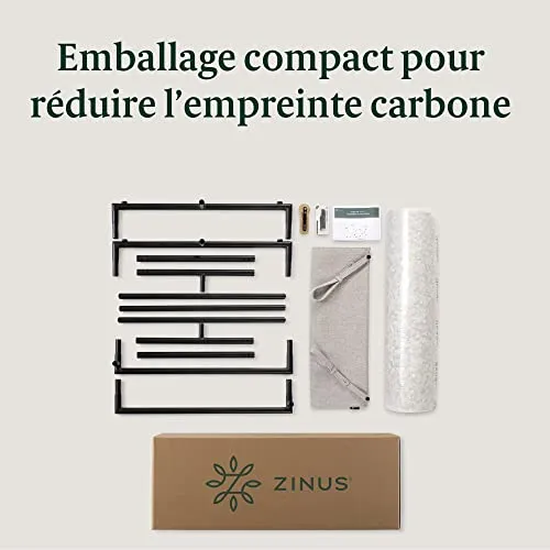 ZINUS Aidan Fauteuil d’exception style suspendu,Fauteuil avec structure en métal et coussins remplis de flocons de mousse, Montage facile sans outils,Fauteuil livré dans une boîte compacte, Gris clair