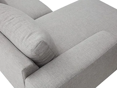 Vente-unique Canapé d'angle Gauche en Tissu et en Lin Gris Clair BRUNILDA