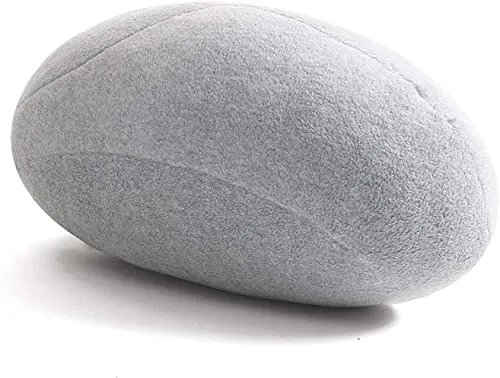 VERCART Gros Coussin de Sol Créatif Rond, énorme Pouf de Décoration pour Salon Terrasse, Coussin Decoratif 3D Imitation Pierre, Mélange de Gris Clair et Foncé 6 Pièces