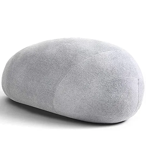 VERCART Gros Coussin de Sol Créatif Rond, énorme Pouf de Décoration pour Salon Terrasse, Coussin Decoratif 3D Imitation Pierre, Mélange de Gris Clair et Foncé 6 Pièces