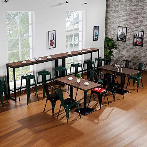 YJIIJY Lot de 4 chaises de salle à manger empilables en métal de style industriel pour bar, café, restaurant, gris