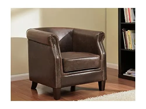 Fauteuil Club 100% Cuir Vieilli ENGUERRAND