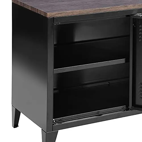 MEUBLE COSY Grand Espace Armoire Métallique, 3 Portes Métal Bureau Armoire, Buffet de Rangement, Meuble Télévision