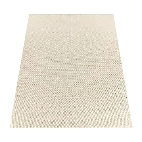 Paco Home Tapis Salon Chambre Adulte Poils Ras Boho Motif Scandinave Uni, Dimension:160x220 cm, Couleur:Beige