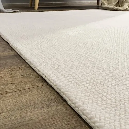 Paco Home Tapis Salon Chambre Adulte Poils Ras Boho Motif Scandinave Uni, Dimension:160x220 cm, Couleur:Beige