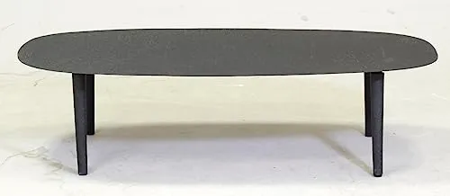 AUBRY GASPARD Table Basse Ovale en métal texturé Noir
