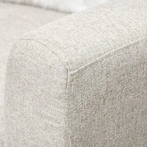 HOMCOM Fauteuil de Salon Relax Style scandinave Dossier capitonné en Tissu 85 x 76,5 x 86 cm - Gris Clair et Pieds en Bois