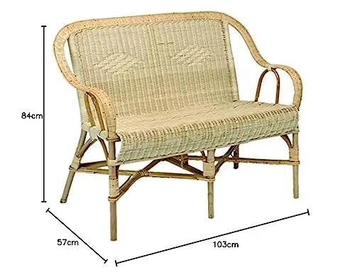 Tropic' Attitude Crapaud Canapé Calme-Toi, Rotin, Naturel, 57x103x84 cm