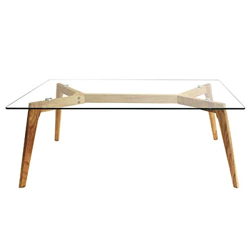 AltoBuy VERANE - Table Basse Rectangulaire Plateau Verre