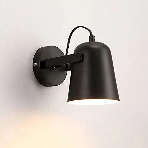 NZDY Creative Iron Nordic Applique Murale Éclairage de Chevet Appliques Murales E27 Base Lanterne Murale Luminaire Applique Murale Pour Salle À Manger Restaurant Café Applique Murale,Noir