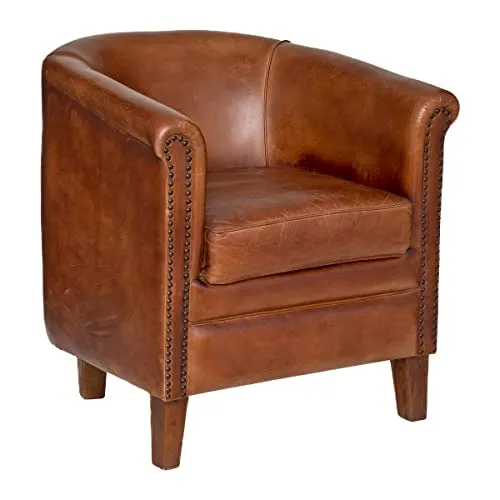 Fauteuil Valam - Cuir - Marron - Atmosphera créateur d'intérieur