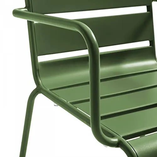 Oviala Palavas - Fauteuil de Jardin en métal Vert Cactus
