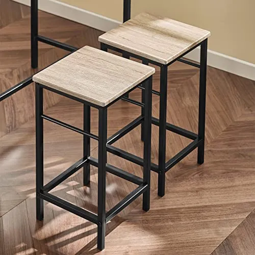 SoBuy OGT11-N Set de 1 Table + 4 Tabourets Ensemble Table de Bar Bistrot + 4 Tabourets avec Repose-Pieds Table Haute Cuisine