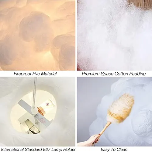 Créatif 3D Nuage Pendentif Lumière PVC Coton Nuage Abat-Jour Lustre Nuage Plafonnier Plafonnier Pour Salle À Manger, Salon, Centre Commercial