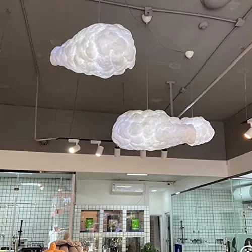 Créatif 3D Nuage Pendentif Lumière PVC Coton Nuage Abat-Jour Lustre Nuage Plafonnier Plafonnier Pour Salle À Manger, Salon, Centre Commercial