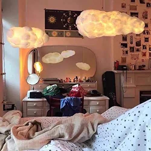 Créatif 3D Nuage Pendentif Lumière PVC Coton Nuage Abat-Jour Lustre Nuage Plafonnier Plafonnier Pour Salle À Manger, Salon, Centre Commercial