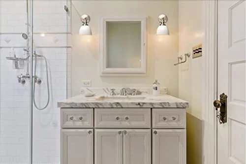 Applique murale industrielle Phansthy avec interrupteur marche-arrêt, applique murale rétro avec abat-jour en métal dôme, éclairage intérieur E27 pour cuisine chambre salon (blanc)
