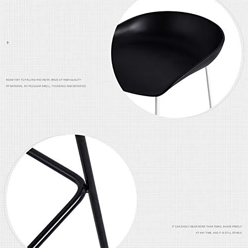 qwqqaq Simple Tabourets De Bar pour Cuisine Café Chambre,Moderne Chaise De Salle à Manger avec Pieds en Métal,Tabourets De Bar Rembourrée Chaise C 42x42x75cm(17x17x30inch)