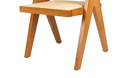 Adda Home Chaise, Bois d'orme/rotin, Marron, 56X61X84 CM
